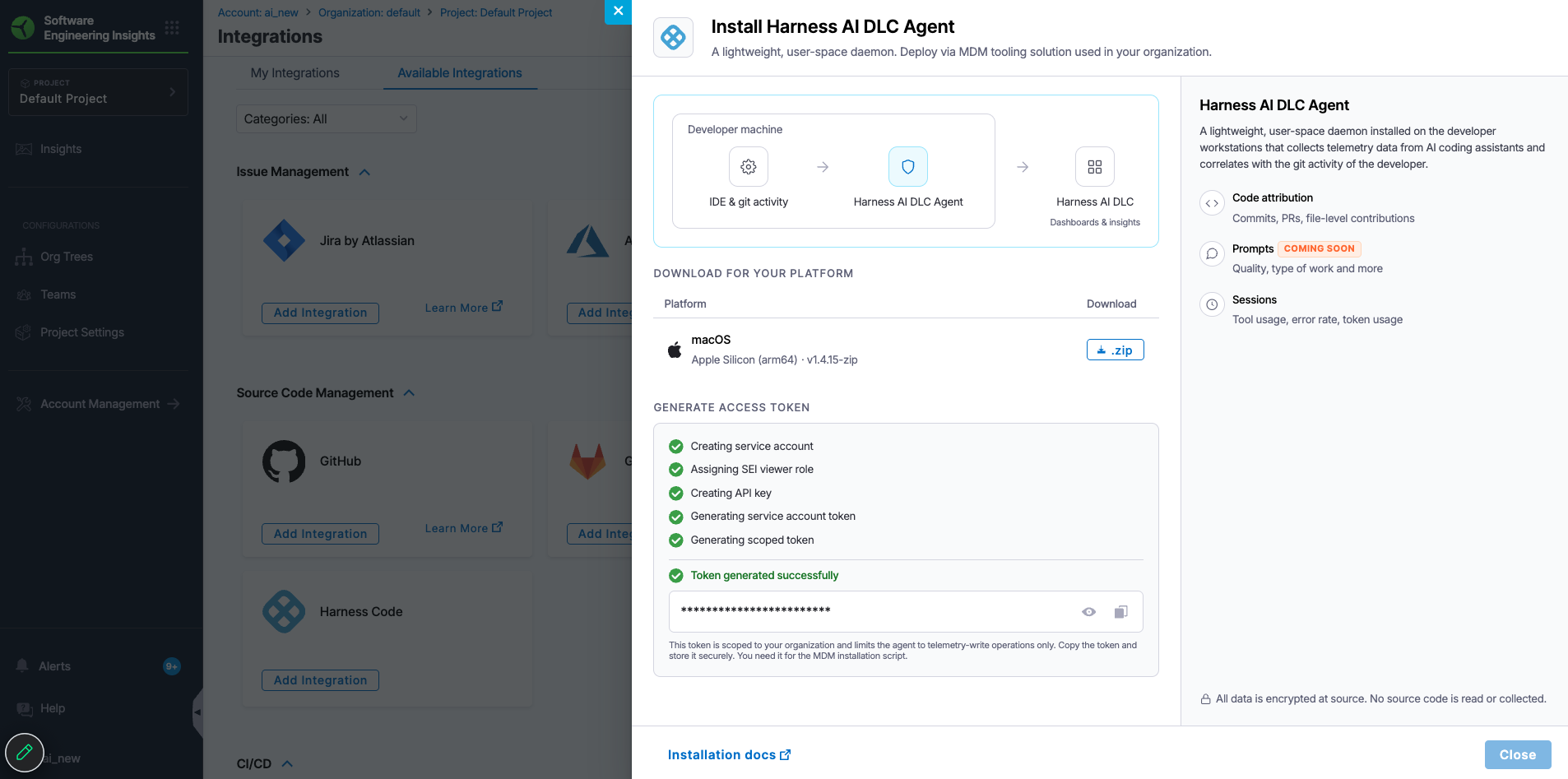AI DLC Agent - API token