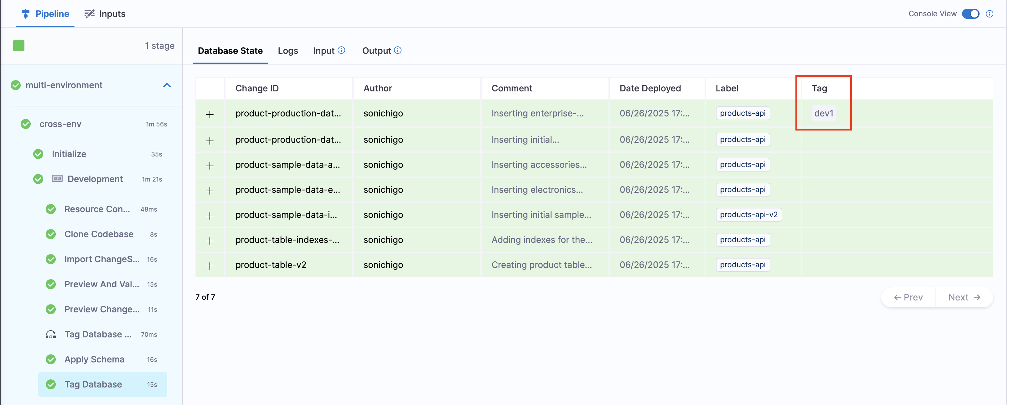 Database DevOps Tag
