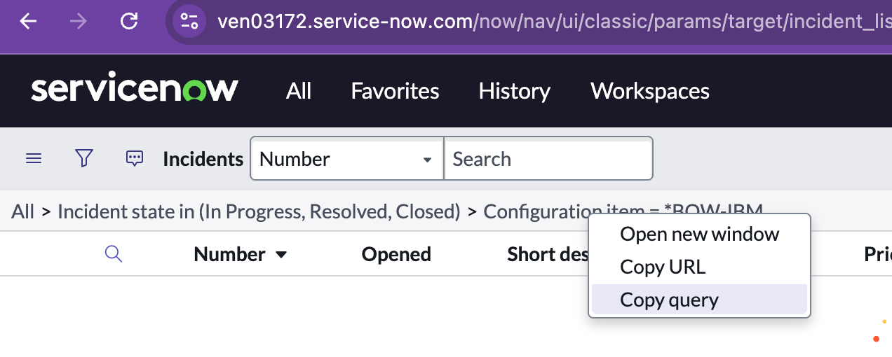 ServiceNow Query