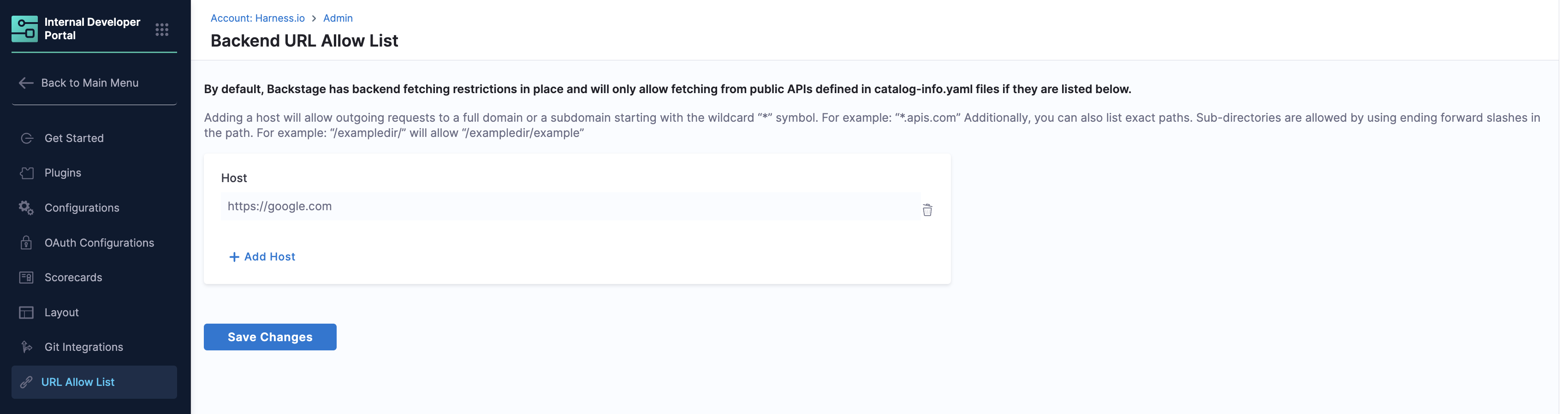 URL Allow List